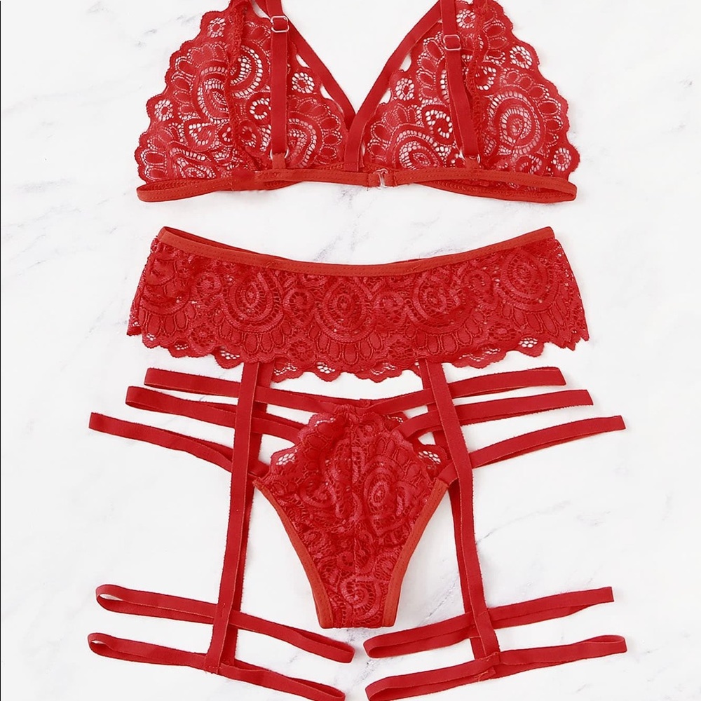 Red Lace Lingerie Set